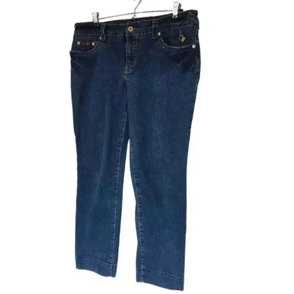 Baby Phat Jeans Women's 13 Vintage Y2K Straight Leg Dark Wash Mid-Rise Bedazzled - Picture 4 of 14